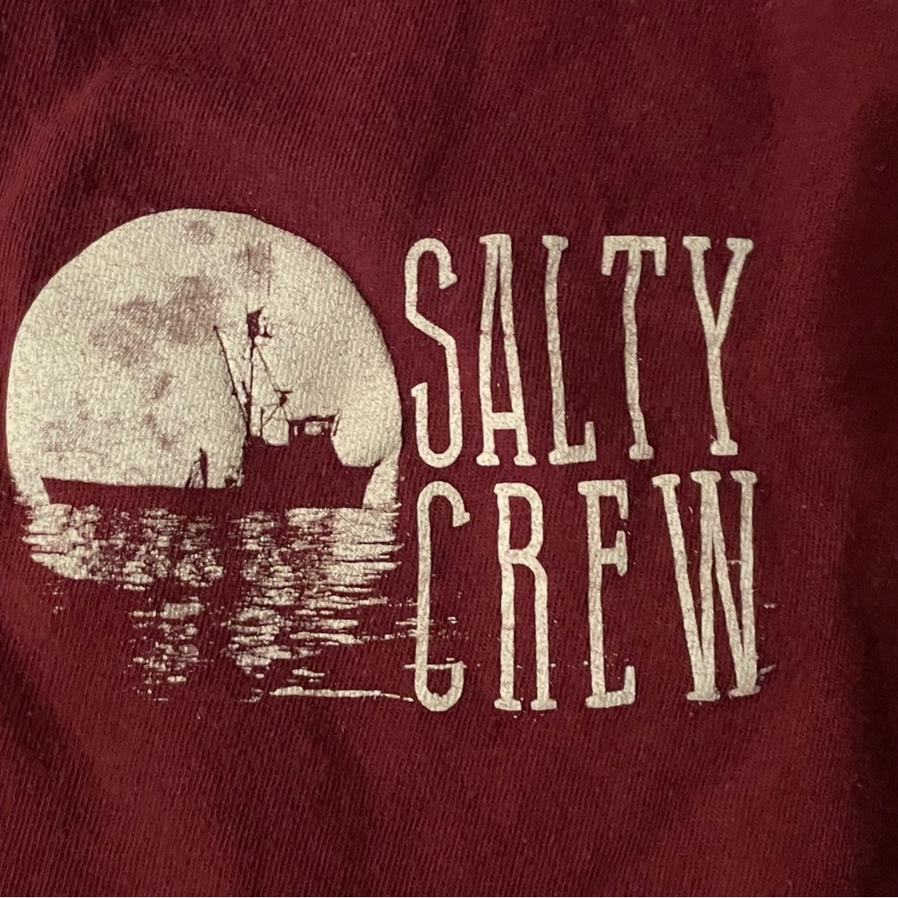 Salty Crew Burgundy Tshirts bundle (2) small